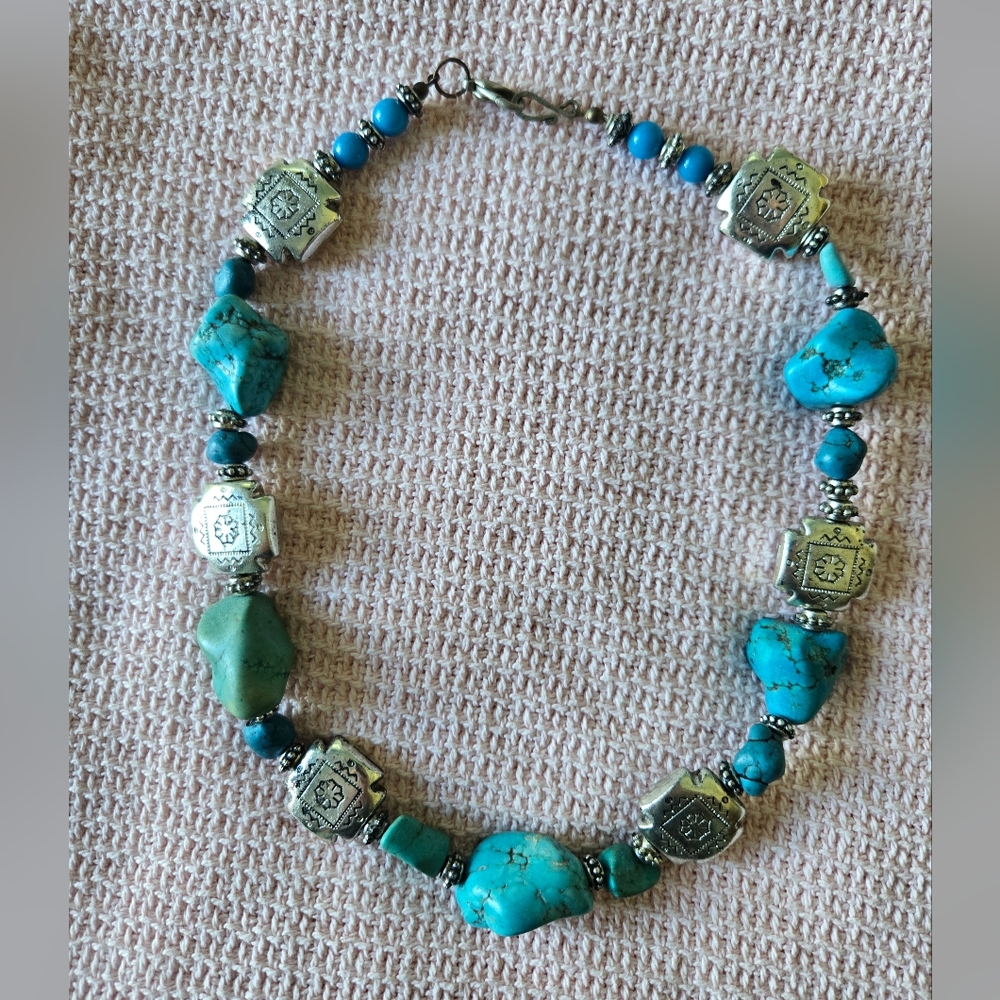 Turquoise and Silver Women's Necklace
